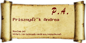 Prisznyák Andrea névjegykártya