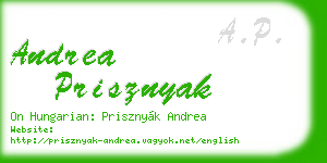 andrea prisznyak business card